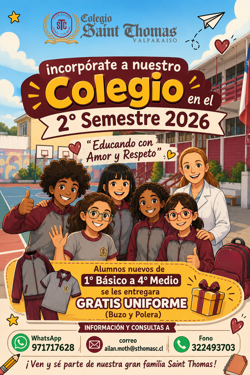 Matrículas abiertas 2026 Colegio Saint Thomas